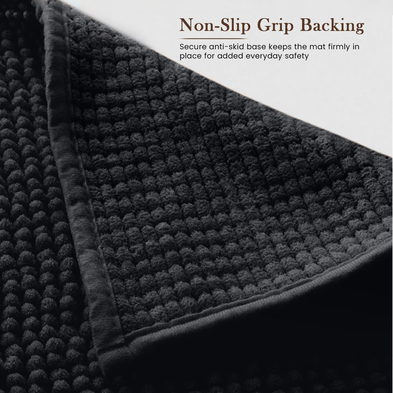 Taigen Non-Slip Indoor Door Mat, 50x80cm, Black