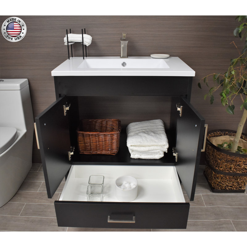 Ensemble de meuble-lavabo simple 30 "Ceravolo, Noir