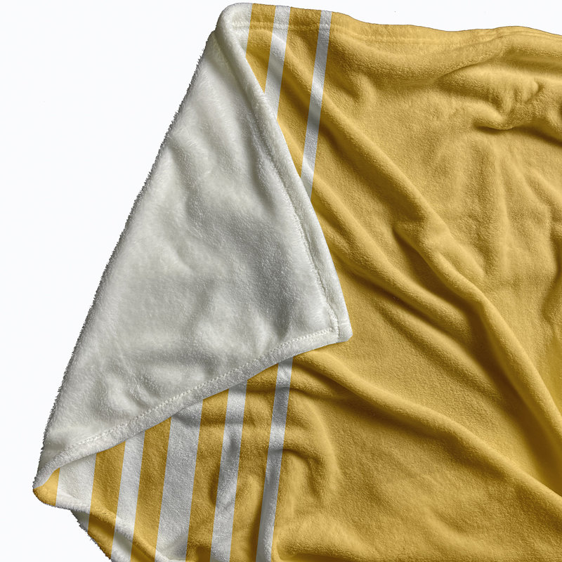 Jeté en molleton Stripe A Balance, L 30 po x L 40 po, 1.75, Jaune