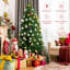 Arbre de Noël réaliste en pin et cachemire vert H 72 po avec 350 lumières DEL Costway