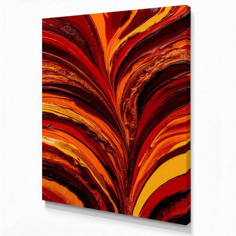«Abstract Landscape 1», art mural sur toile rouge, H 14 po x l 11 po