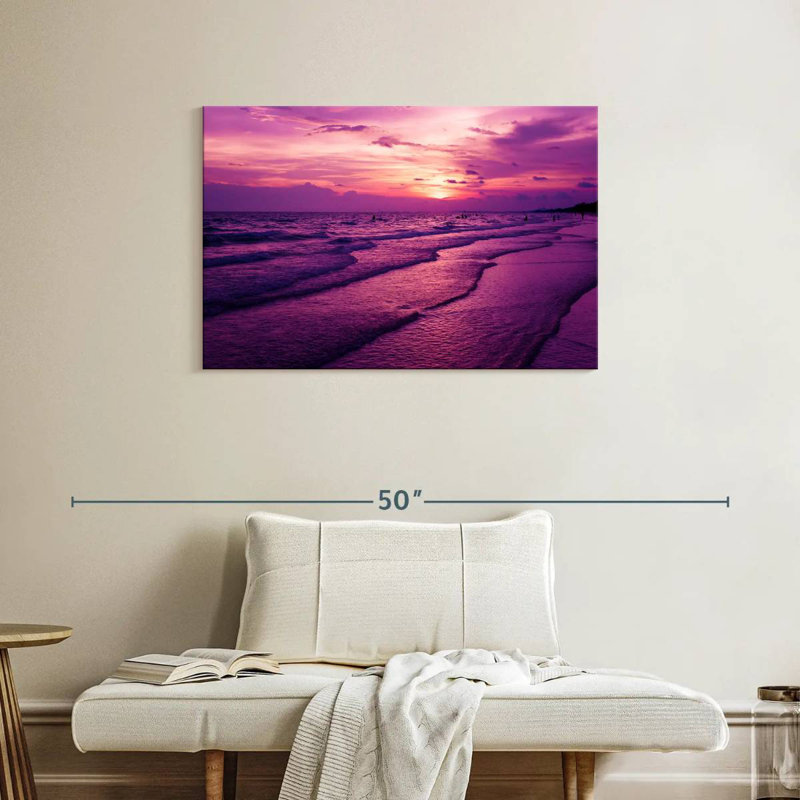 Mauve coucher de soleil mauve, H 24 po x l 36 po