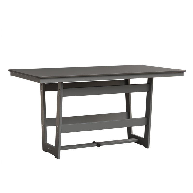 Table rectangulaire à hauteur de comptoir 70 po Berlin Gardens Hudson, Brouillard, Acier inoxydable martelé