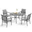 Ensemble repas d'extérieur avec chaises en métal 5 pièces Asfand