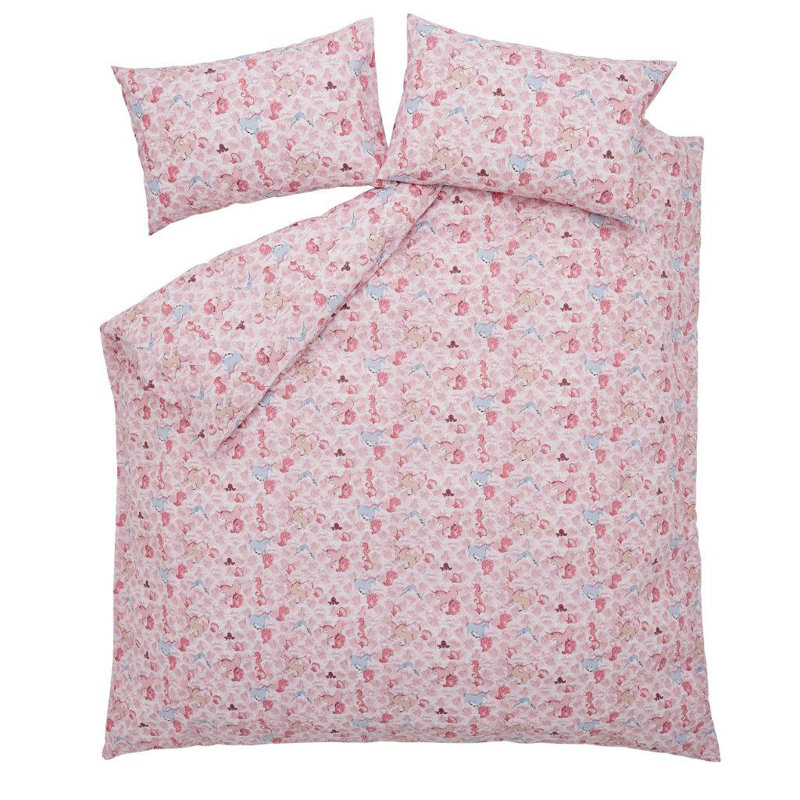 Pink 200 TC Reversible Duvet Cover Set, Double