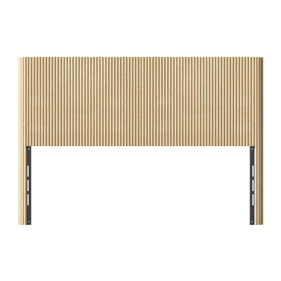 Modern Wooden Headboard With Arched Corrugated,Fits Queen Size Beds, Vertical Grain Design, Farmhouse & Vintage Style, Easy Assembly, Oak