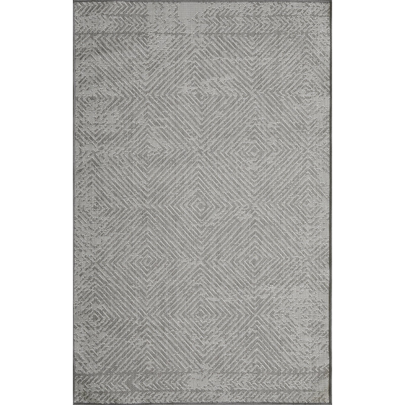 Tapis intérieur / extérieur gris Irune Destiny, Rectangle 3 pi x 5 pi