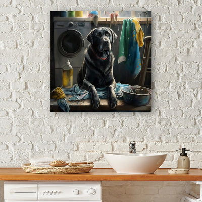 Labrador Labrador Doing Landry - animaux, art mural sur toile