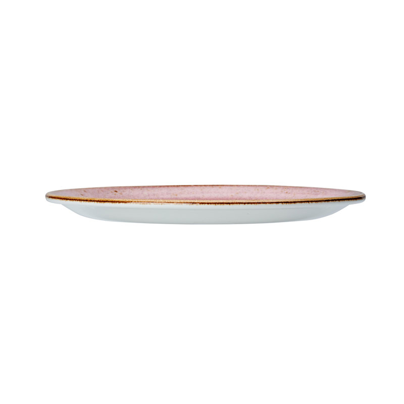 Assiette en forme de pomme craquelée, Rose/brun