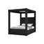 Lit à baldaquin King Size 1 pièce, cadre entièrement rembourré, tête de lit capitonnée, mobilier de chambre-94720714