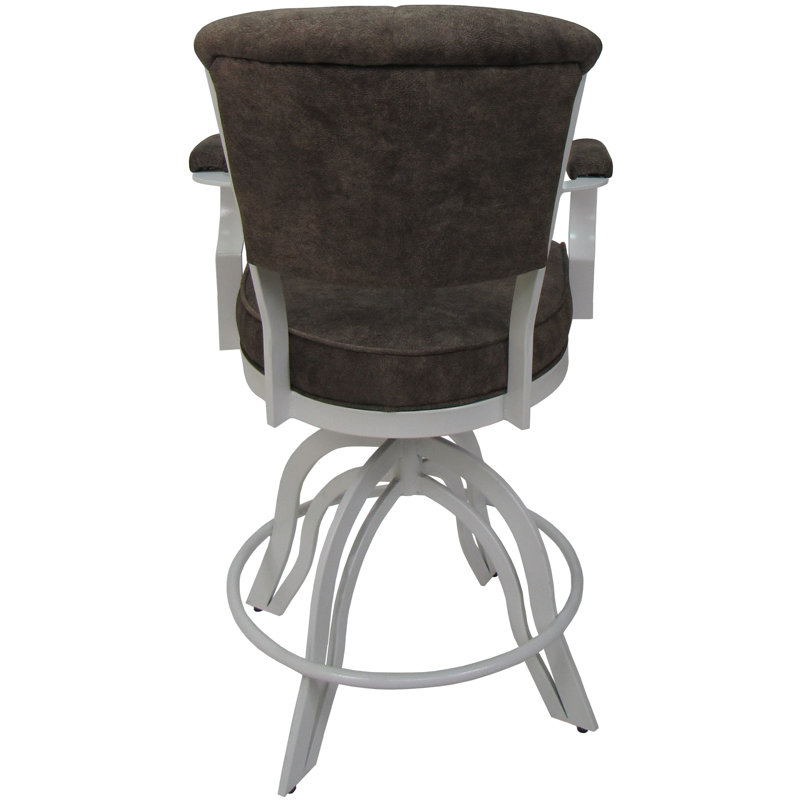 Raddie Swivel Metal Bar Stool 30" Seat, Brown, White