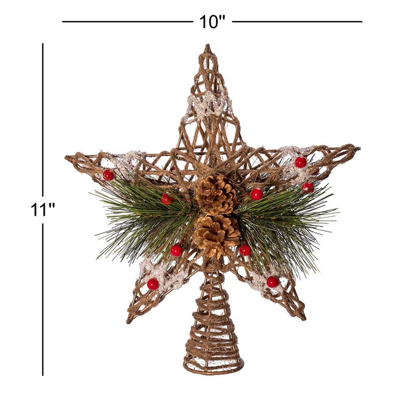 Natural Star with Pinecones Tree Topper