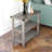 Grey Farmhouse End Table, 3 Tier Rustic Side Table