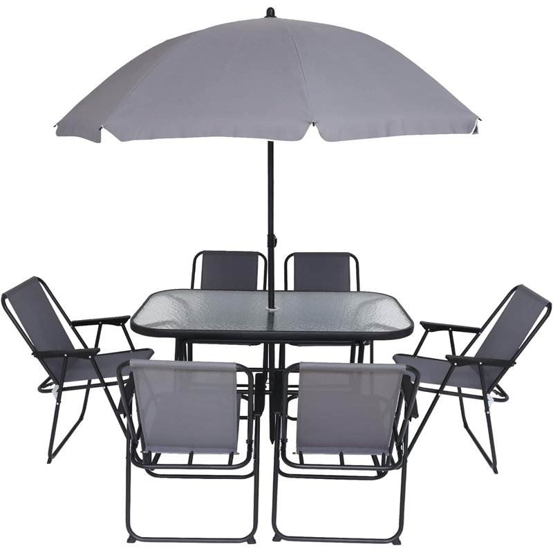 Lashenda 6 - Person Patio Dining Set with Rectangular Table