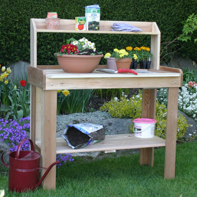 4 ft. W x 2 ft. D Cedar Potting Bench