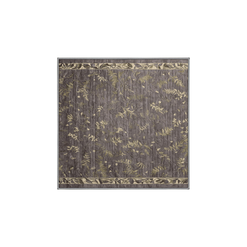 Machine Washable Gray Area Rug, Square 6'