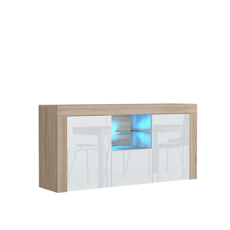 Bunel TV Stand for TVs up to 65", Oak/White