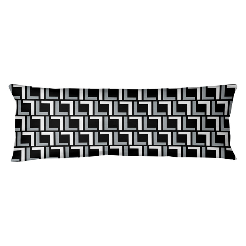 Polyester Medium Pillow, Black/Silver/White, Polyester