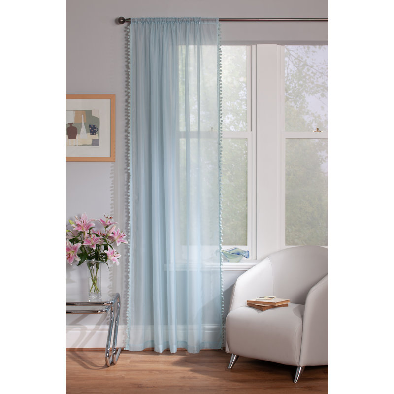 Acel Voile Panel Single Panel, Duckegg, 142 W x 91 D cm