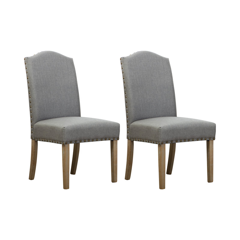 20'' H Upholstered Side Chair, Gray, 2