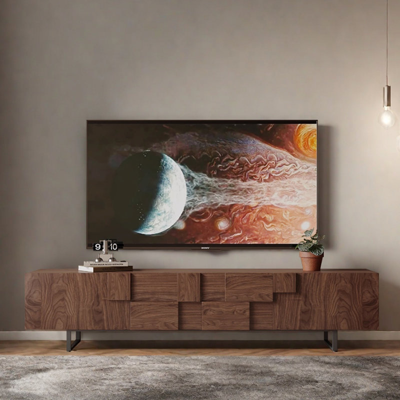 Meuble télé de niche de style rétro, H 19,68 po x L 86,61 po x l 15,74 po