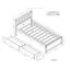 Lit simple avec 2 tiroirs au fini blanc délavé - Fabrication en bois d'hévéa robuste pour une chambre à coucher. Refonte moderne des espaces de rangement efficaces et de qualité.-366066874