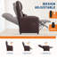 Fauteuil inclinable électrique avec télécommande à mémoire, fauteuil inclinable électrique réglable en cuir de polyuréthane avec port USB, dossier haut et poches latérales-1360701557