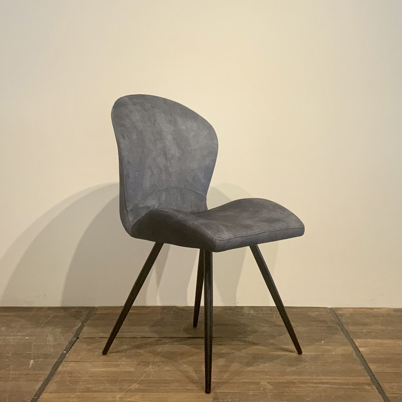 Chaise d'appoint rembourrée et revêtue de velours, gris