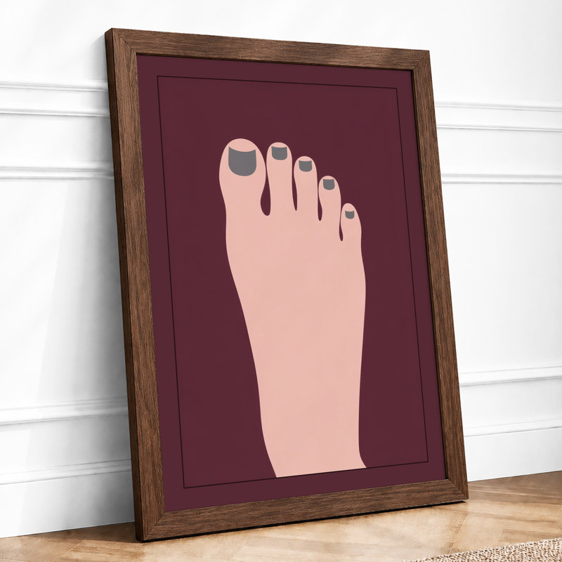 Swollen Foot Study Minimalist - Framed Print, Walnut, A3 - 42.0 x 29.7 cm