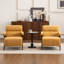 Chaise d'appoint rembourrée de style Mid-Century avec pieds en bois massif-1082468184