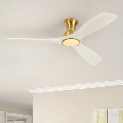 Karlena 52'' Dimmable Ceiling Fan with Lights and Remote Control 3CCT Reversible DC Motor Timer Memory