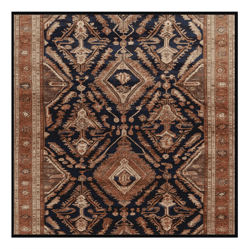 Tapis brun lavable à la machine, Carré 7 pi