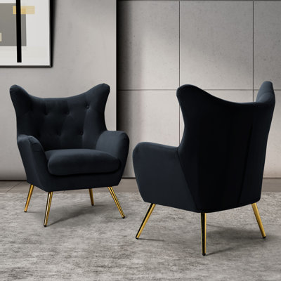 Avianna 29.25'' Wide Tufted Velvet Wingback Chair