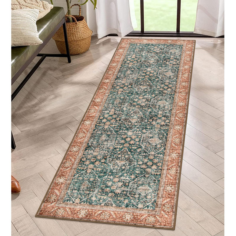 Govan Vintage Machine Washable Area Rugs, Runner 2' x 6'