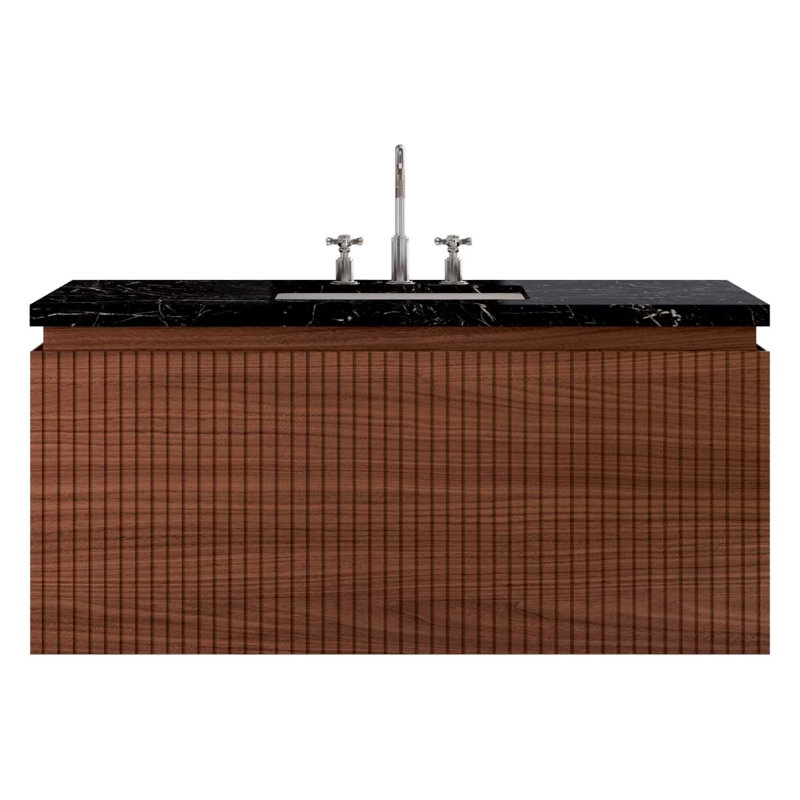 Melrose Single Vanity, Walnut, 48", Black