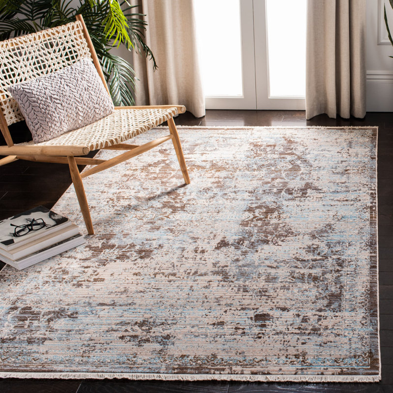 Tapis beige / gris / bleu Johnsville, Rectangle 6 pi x 9 pi