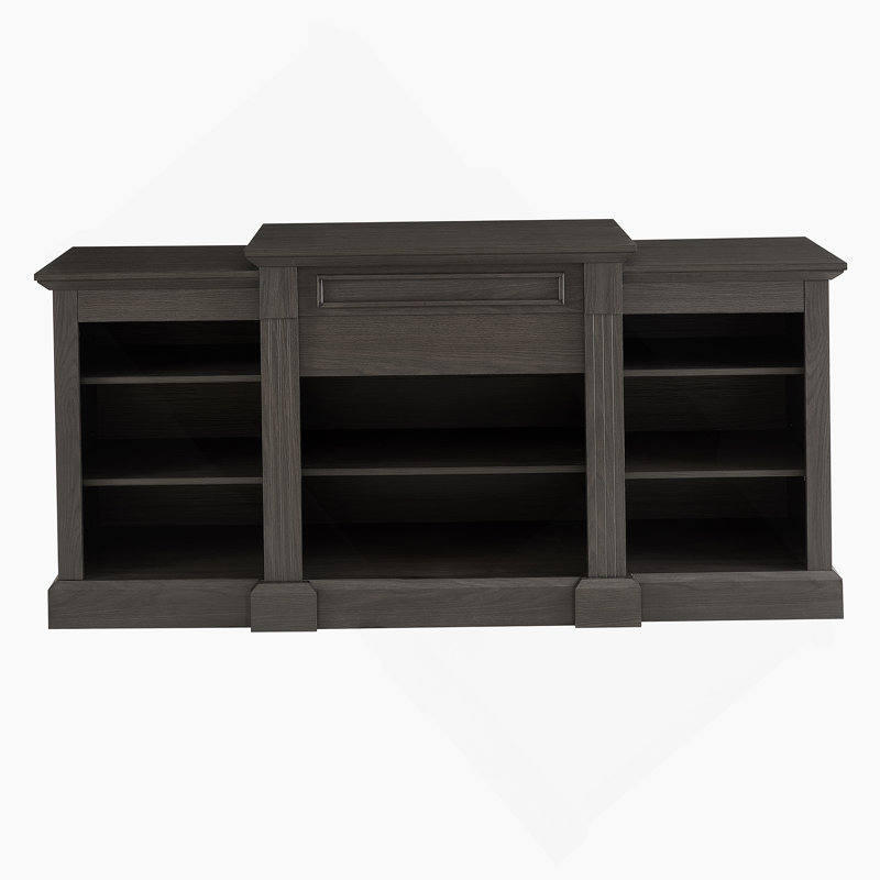Console multimédia avec grand cabinet de rangement, meuble télé multimédia moderne, l 65,75 po x P 17 po x H 32,48 po