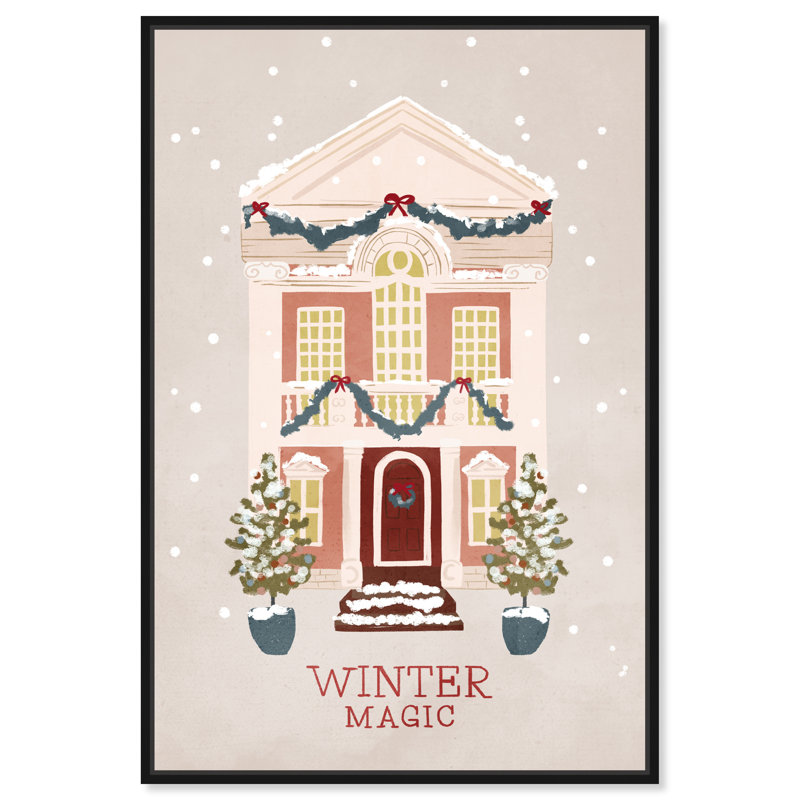 «Winter Christmas» par Canora Gray, Cadre noir, H 16 po x l 11 po x P 1,8 po