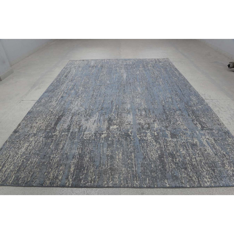 Contemporary One-of-a-Kind Rectangle 8'10" X 12' Hand Knotted Area Rug