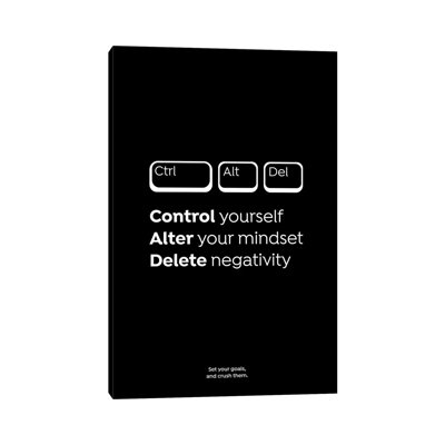 CTRL Alt Del (Black Edition) par Avesix - reproduction d'art textuel sur toile tendue