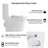 White Ceramic 1.1/1.6 Toilet, Comfort Height, One, Soft Close Seat, & Height 15.55 In Flushing, White, And