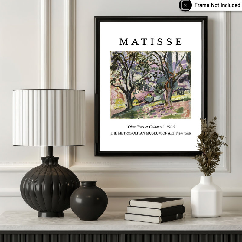 Henri Matisse - Oliviers à Collioure, H 08 po x l 10 po, Affiche, Sans cadre