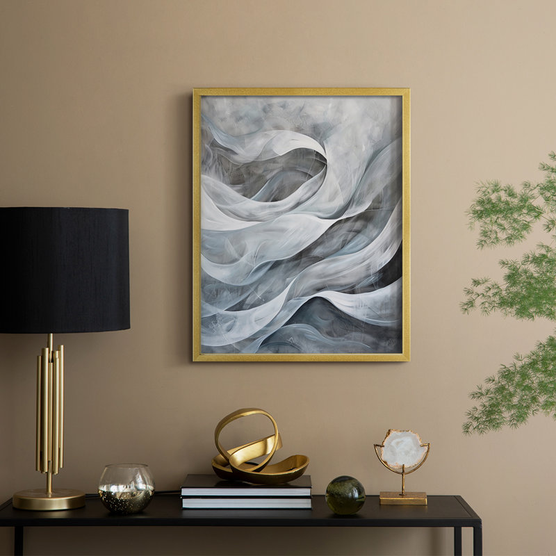 ABSTRACT Series CDLXV  -Premium Framed Print -Ready to Hang - No Nails Required, Gold, 15" H x 12" W