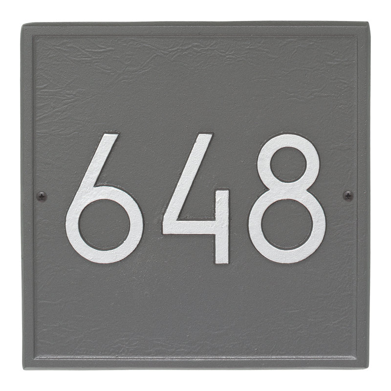 Plaque d'adresse murale 1 ligne personnalisée, Étain/Argent, Oui