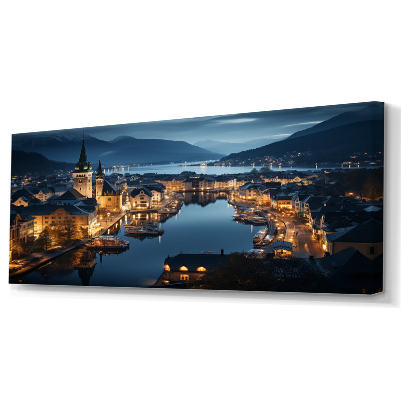 Faux de l'Allemagne, Allemagne, Alesund, art mural, Toile tendue, H 28 po x l 60 po x P 1,5 po