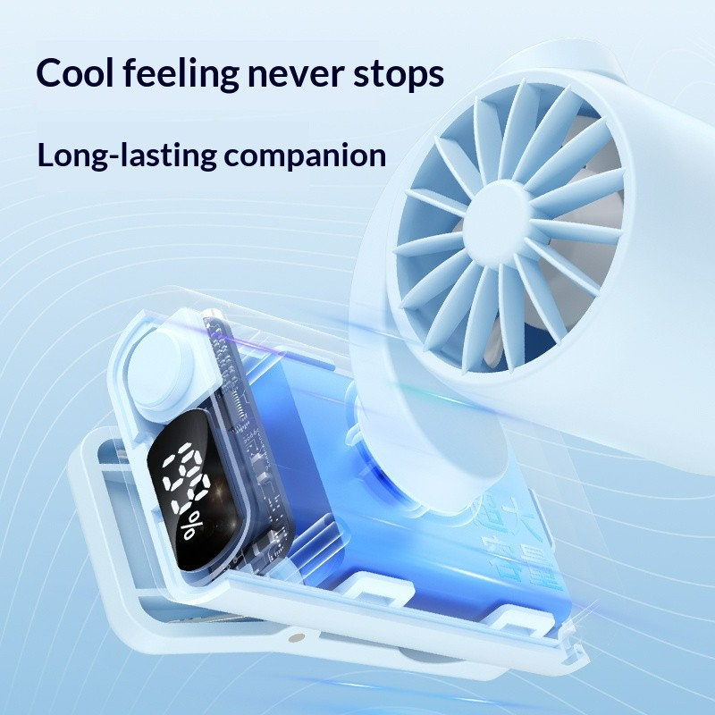 Pince à ventilateur à 5 vitesses avec une batterie 1200 mAh kbndieu, Blue