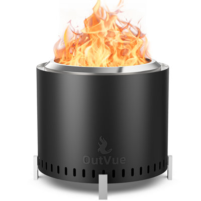 Stainless Steel Smokeless Fire Pit with Bag, Portable Low Smoke Wood Burning Fire Pit