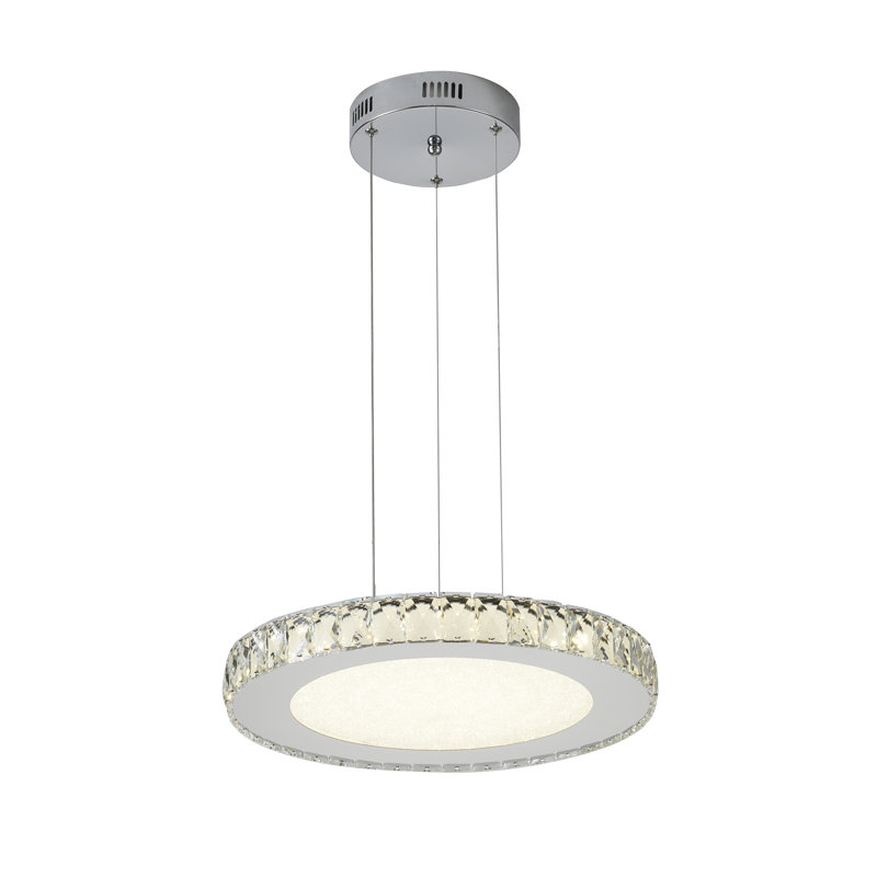 Lustre en cristal transitionnel à DEL, H 64,25 po x l 20,4 po x P 20,4 po