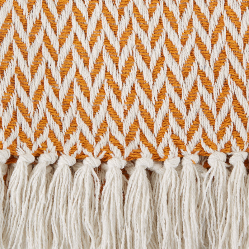 Hand Woven Throw Blanket, Pumpkin Spice