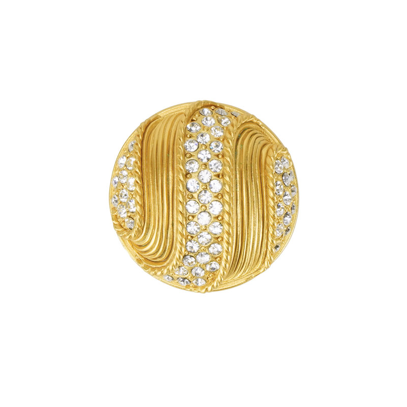 WALDORF KNOB; CLEAR CRYSTAL MUSEUM GOLD FINISH, Satin Gold